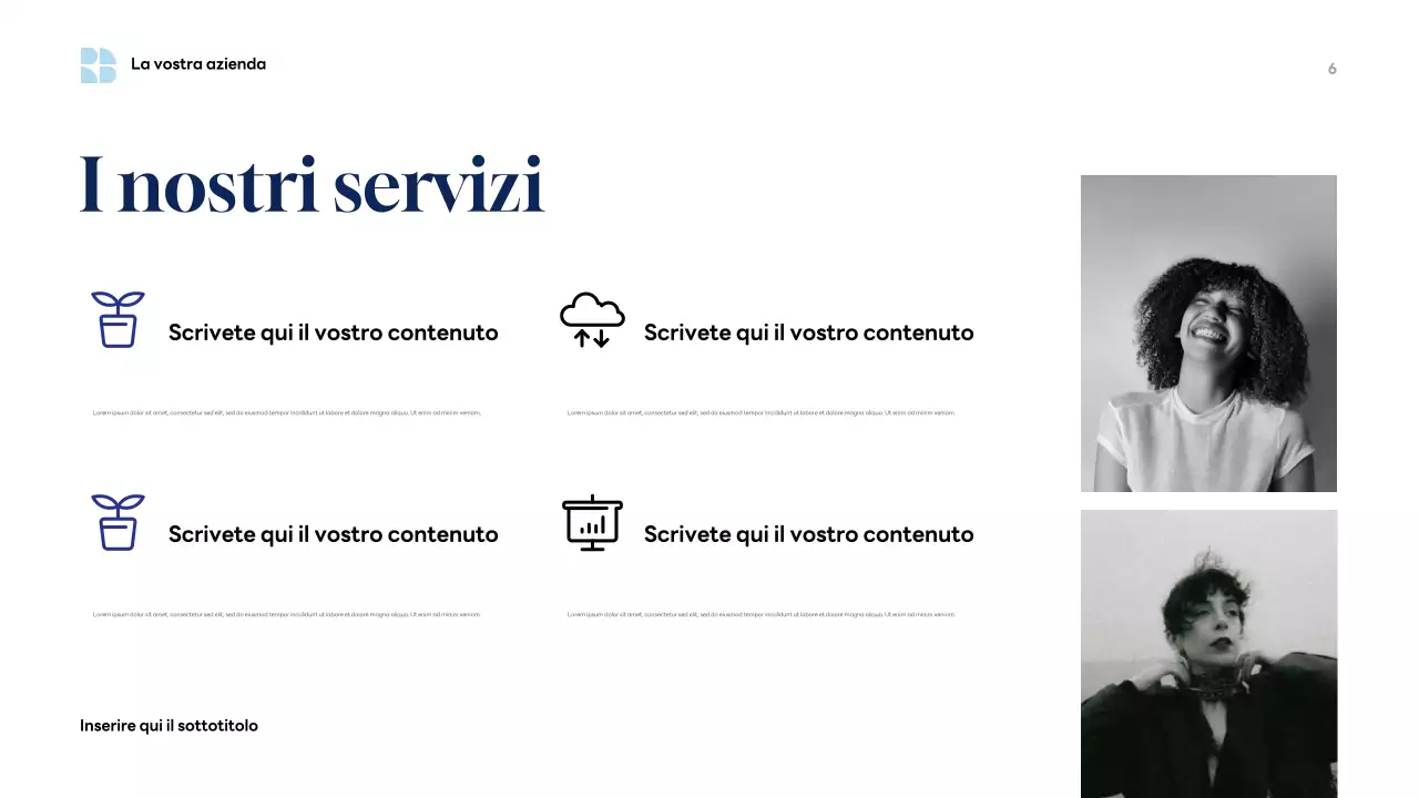 Presentazione aziendale moderna blu