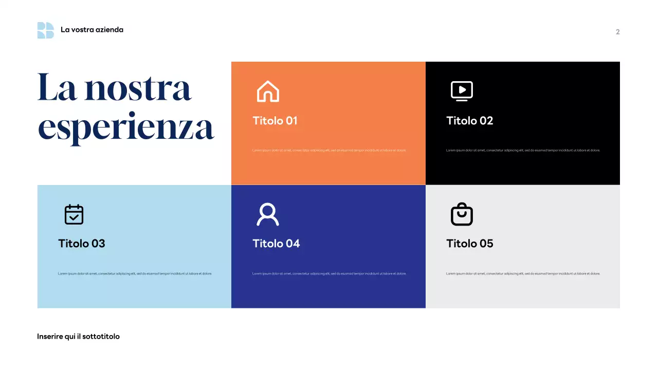 Presentazione aziendale moderna blu