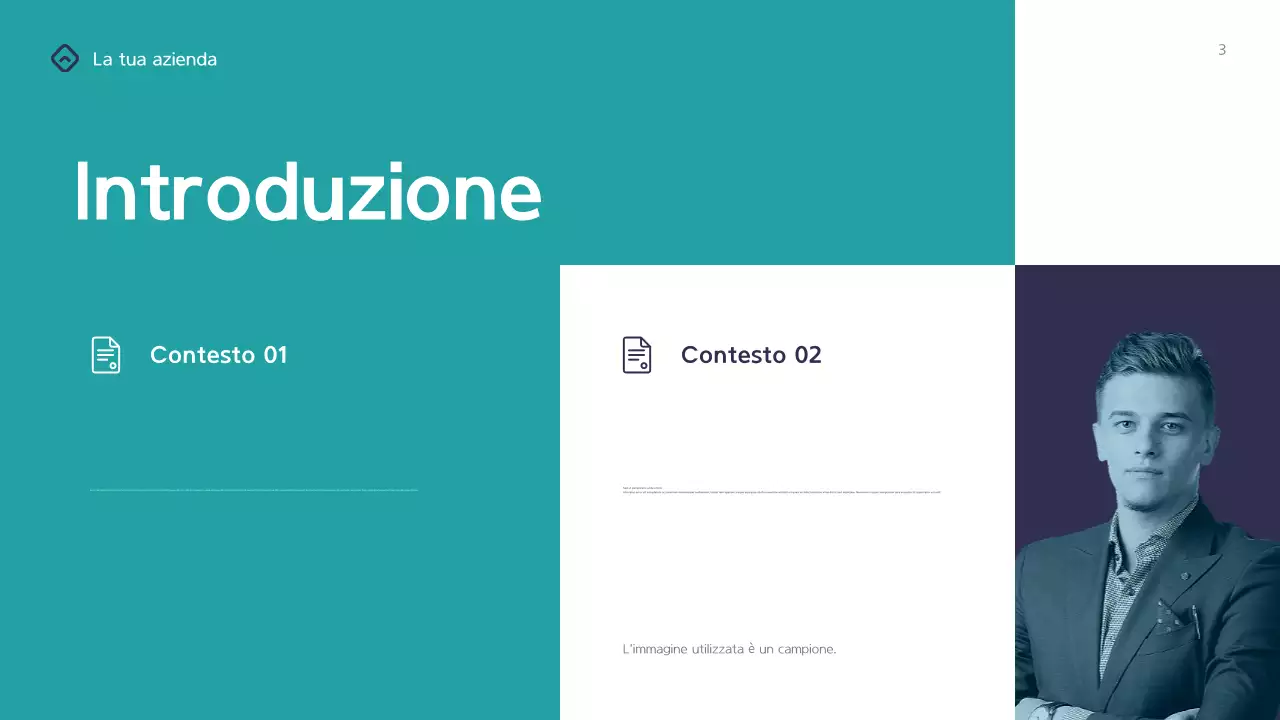 Presentazione aziendale geometrica verde acqua