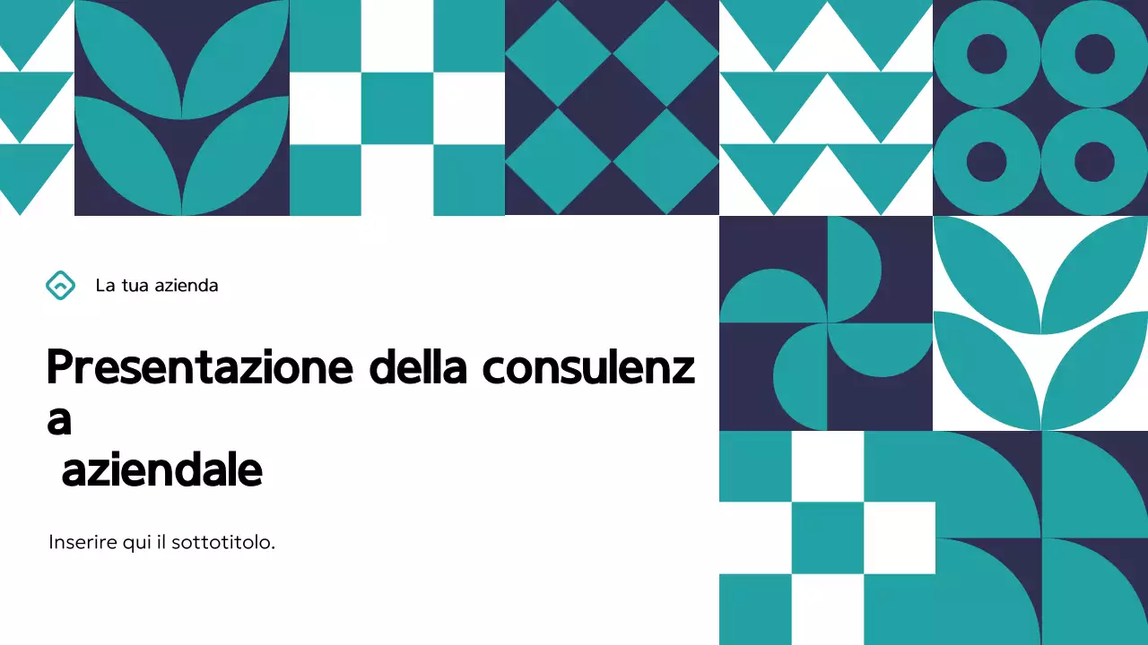 Presentazione aziendale geometrica verde acqua