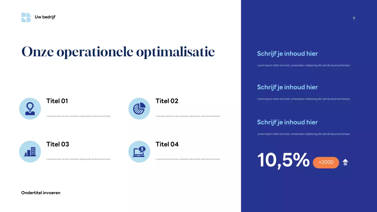 Blauwe moderne zakelijke presentatie