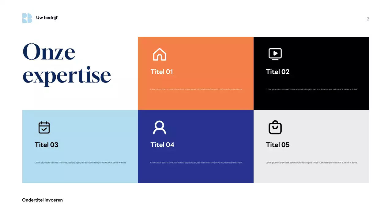 Blauwe moderne zakelijke presentatie