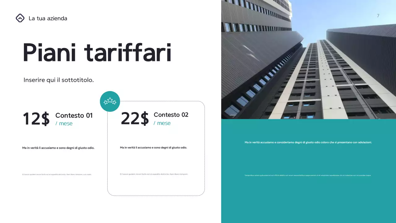 Presentazione aziendale geometrica verde acqua