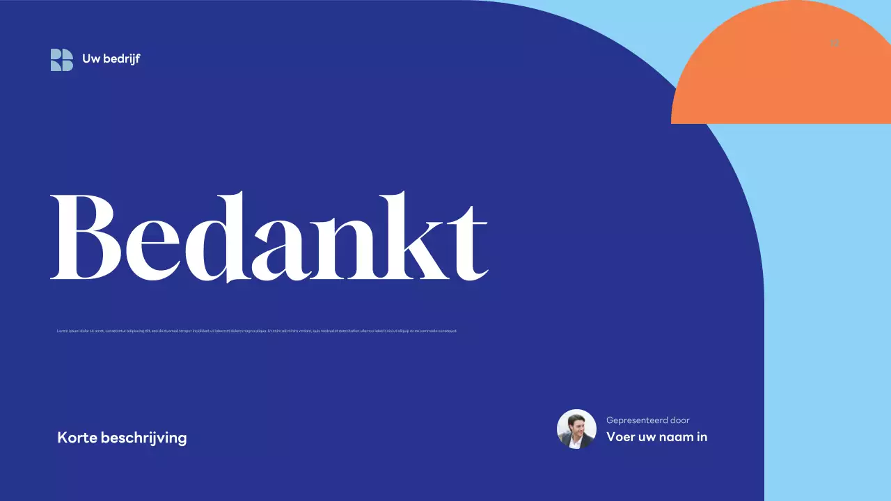 Blauwe moderne zakelijke presentatie