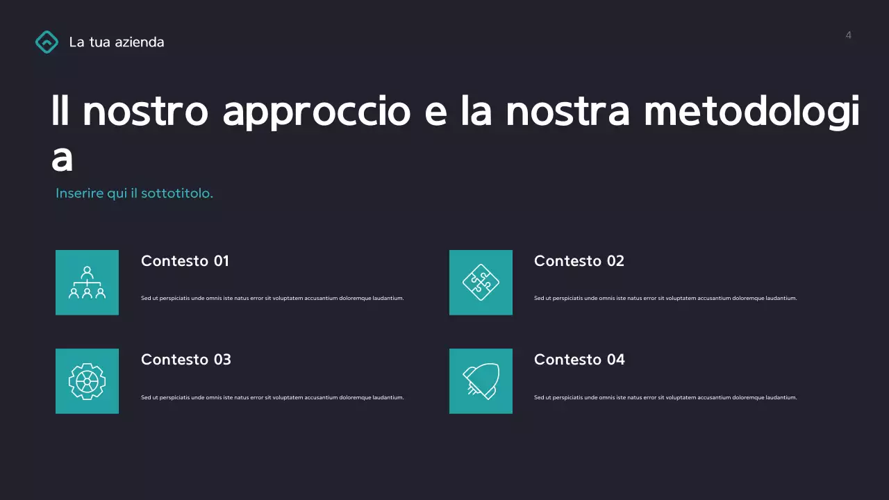 Presentazione aziendale geometrica verde acqua