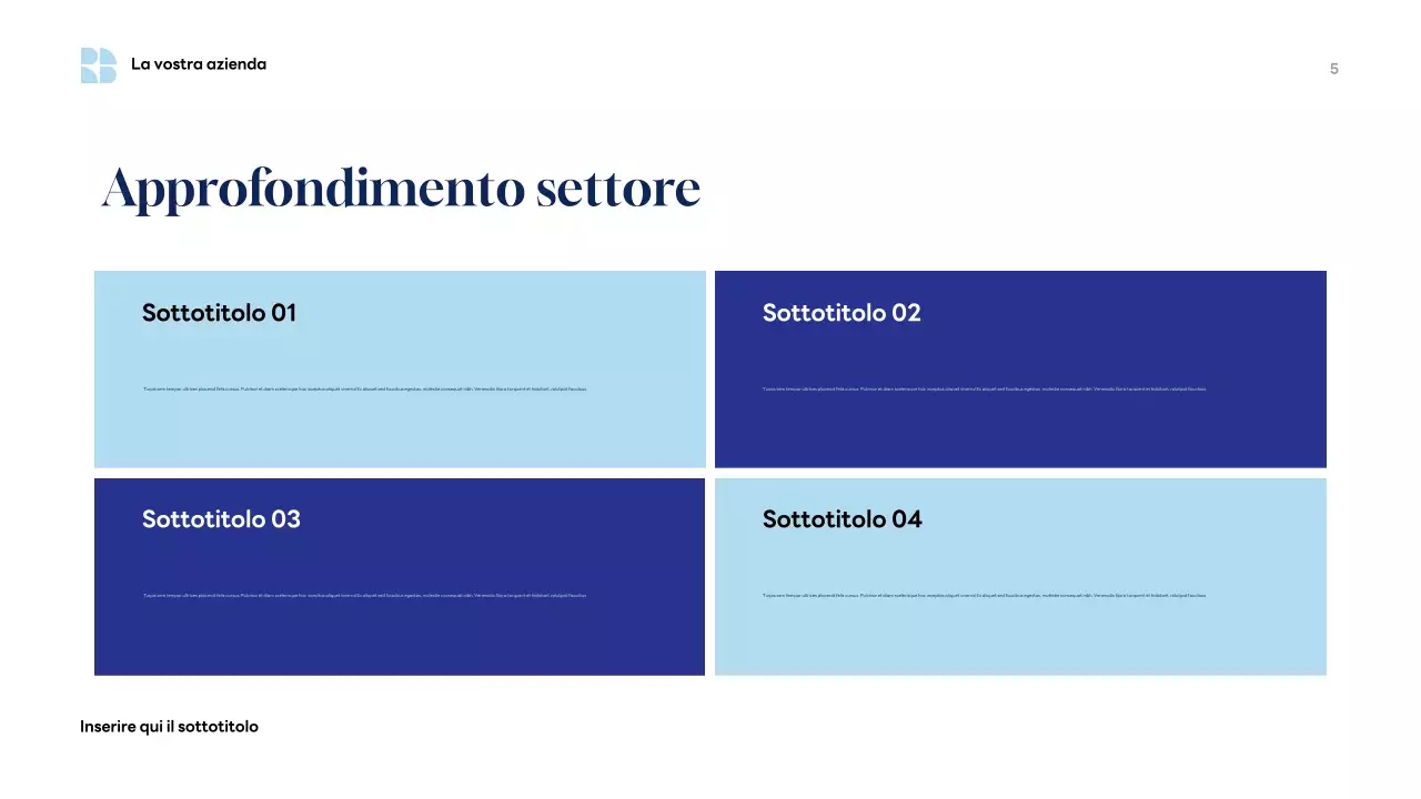 Presentazione aziendale moderna blu