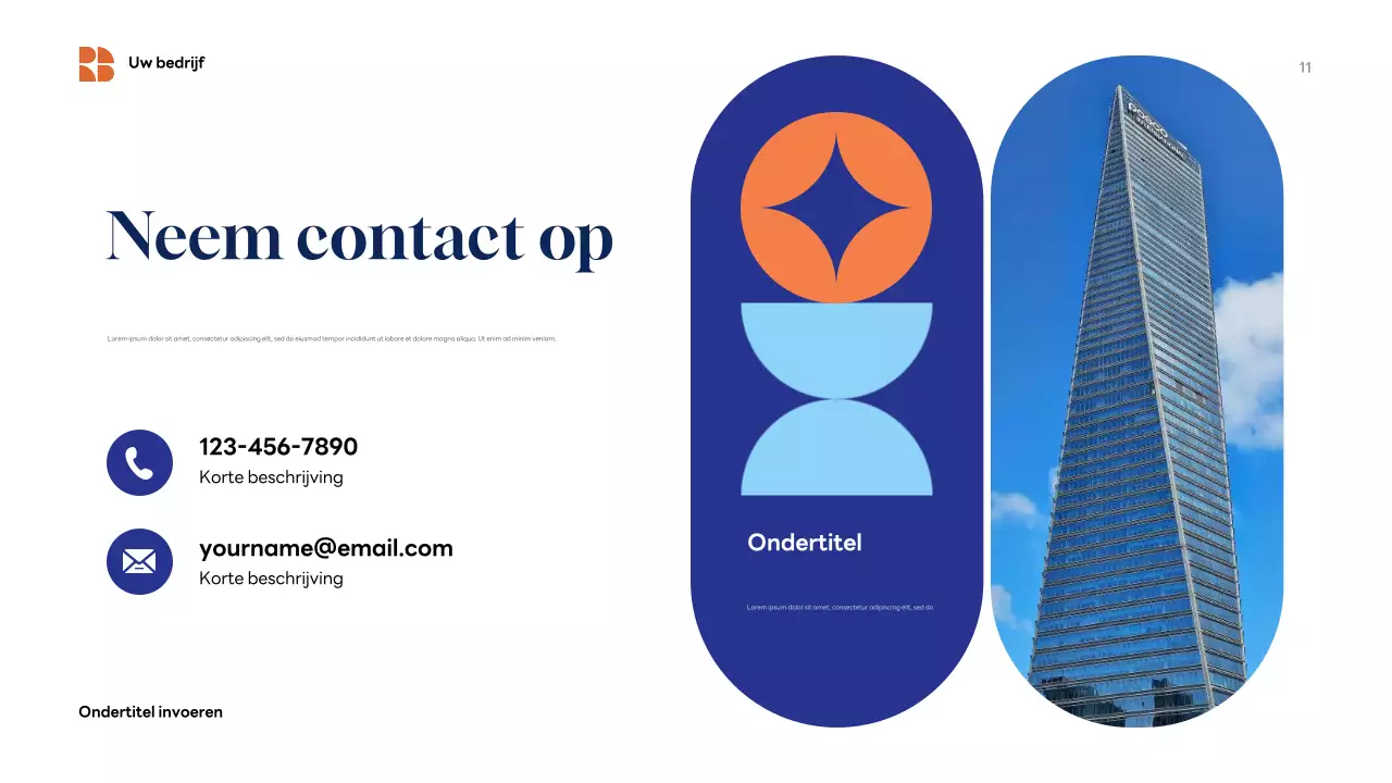 Blauwe moderne zakelijke presentatie