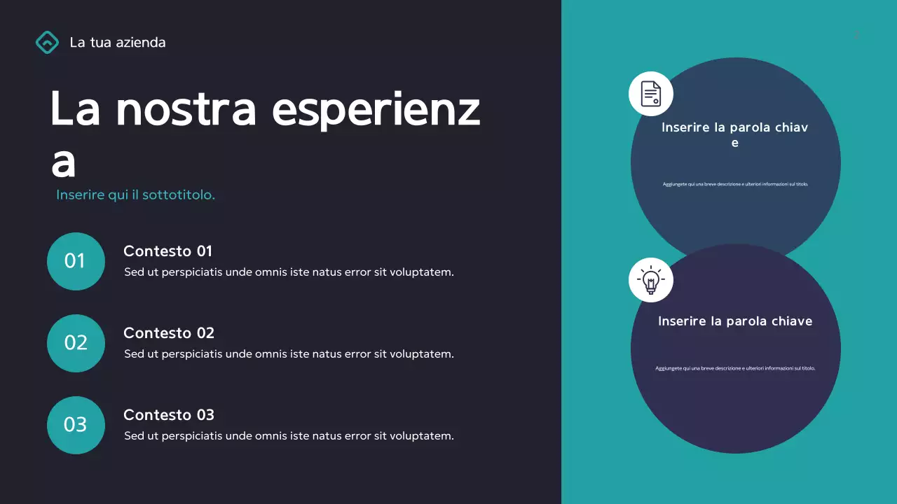 Presentazione aziendale geometrica verde acqua