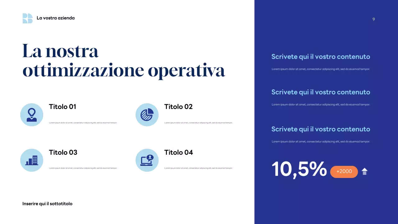 Presentazione aziendale moderna blu