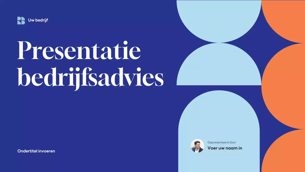 Blauwe moderne zakelijke presentatie