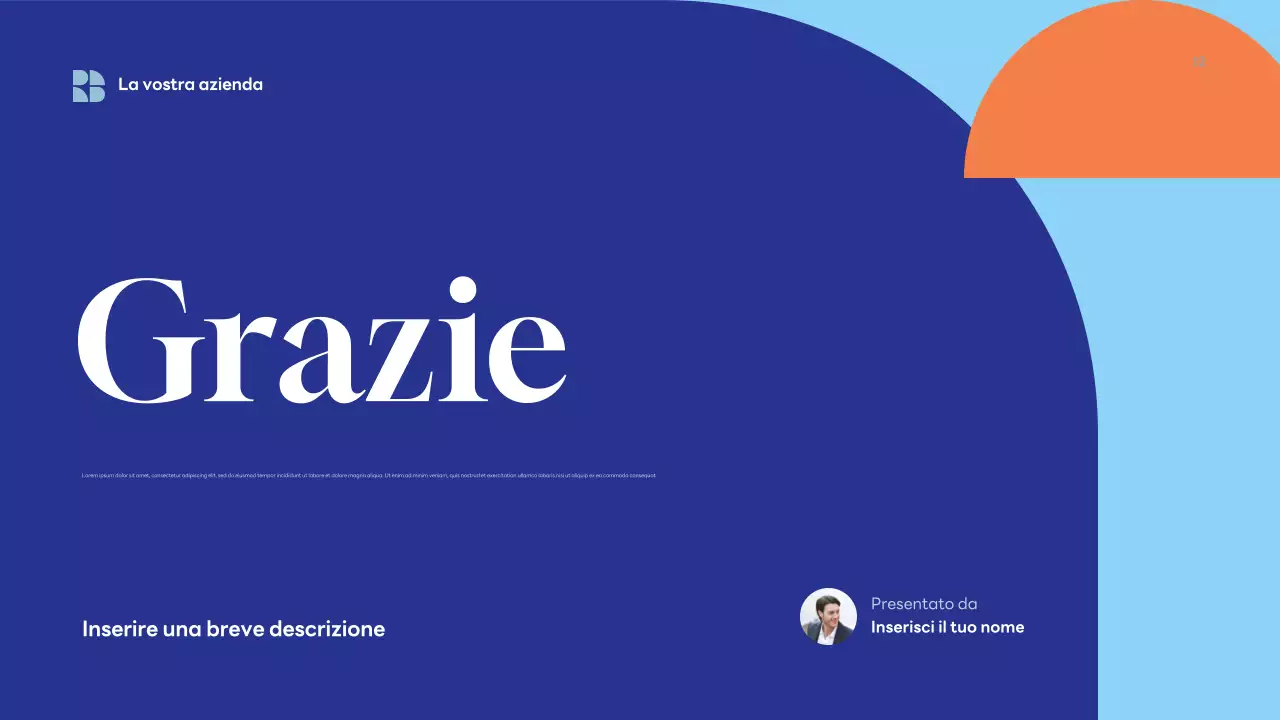 Presentazione aziendale moderna blu