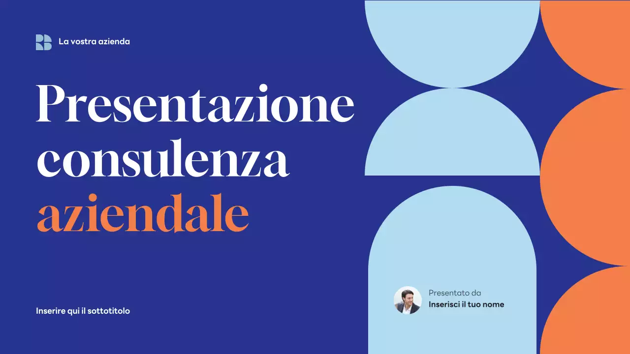 Presentazione aziendale moderna blu