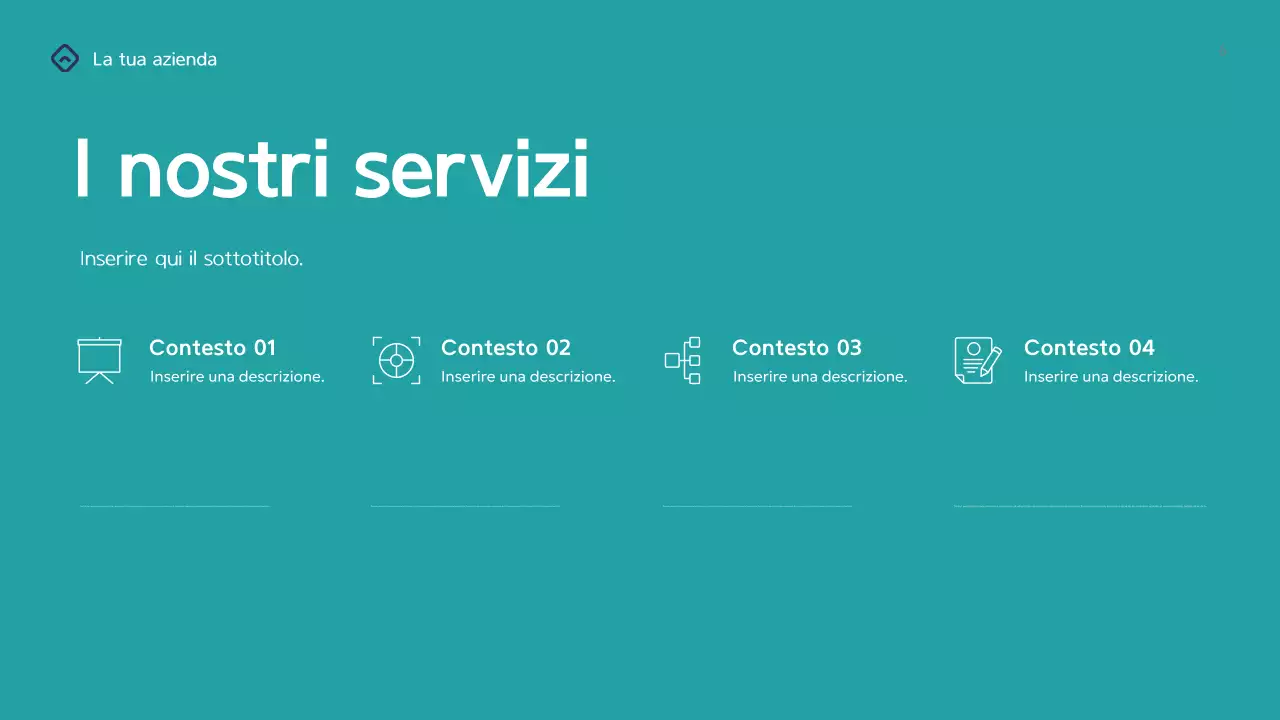 Presentazione aziendale geometrica verde acqua