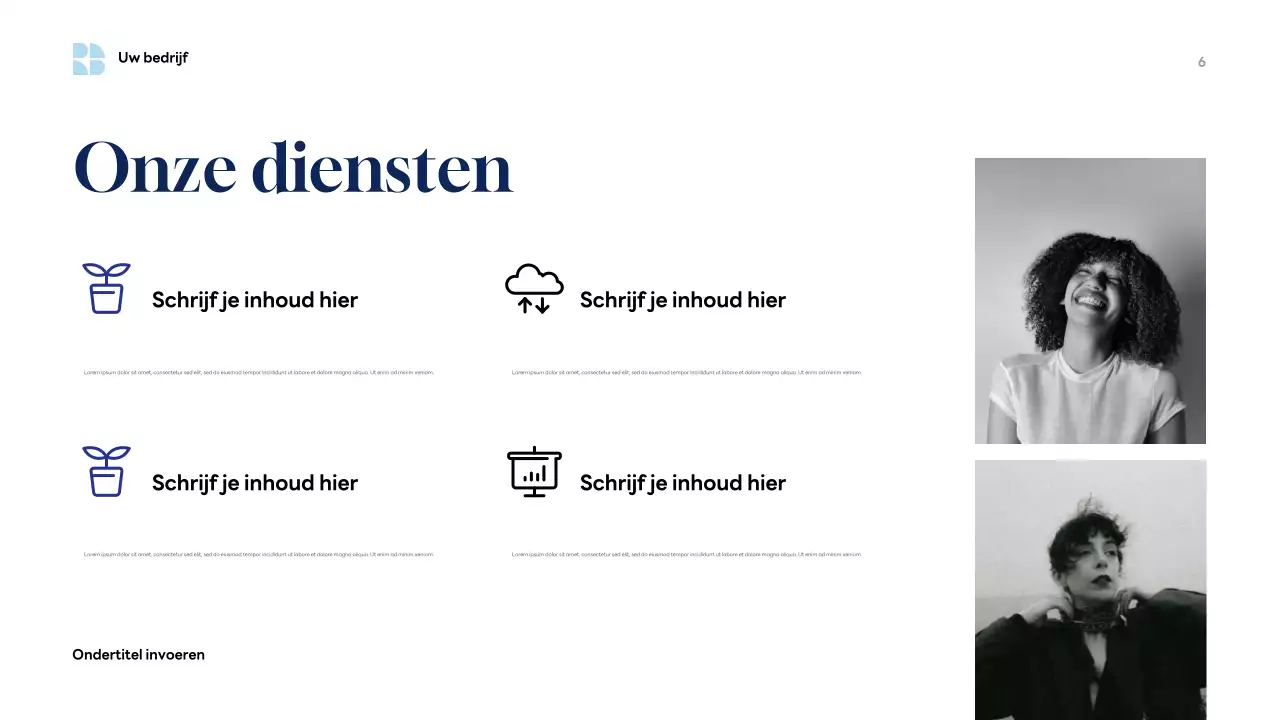 Blauwe moderne zakelijke presentatie