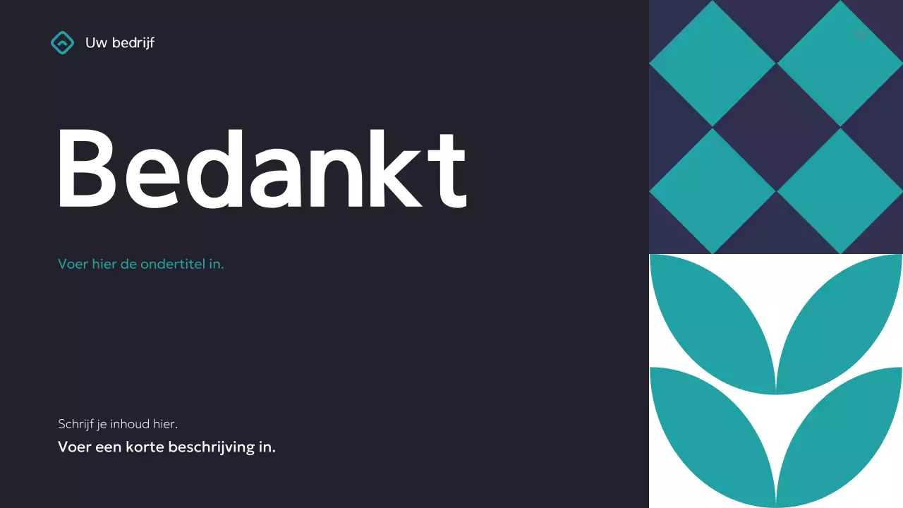 Teal Geometrische Zakelijke Presentatie