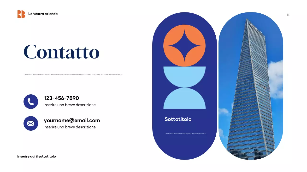 Presentazione aziendale moderna blu