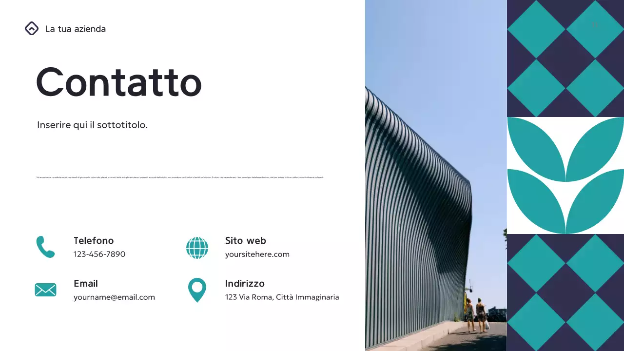 Presentazione aziendale geometrica verde acqua