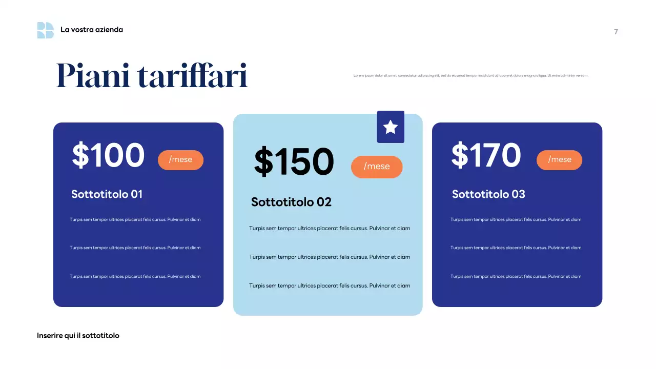 Presentazione aziendale moderna blu