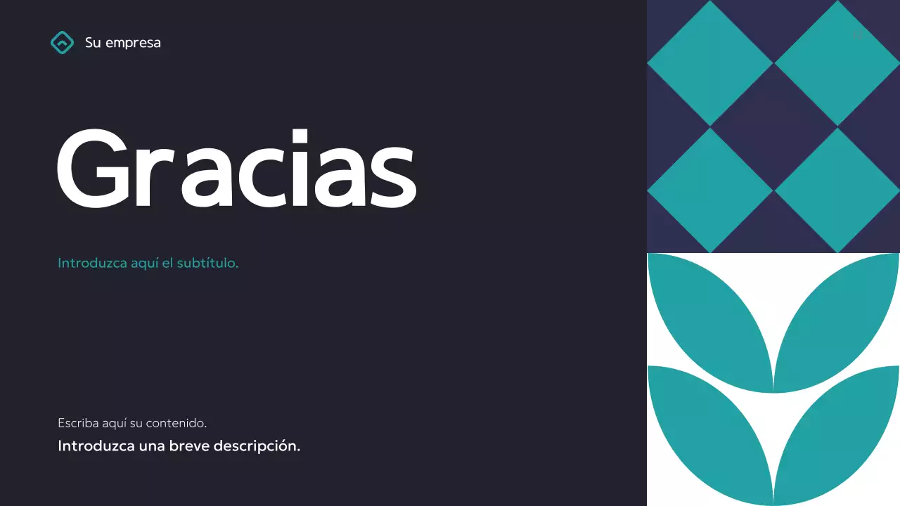 Presentación empresarial geométrica en verde azulado