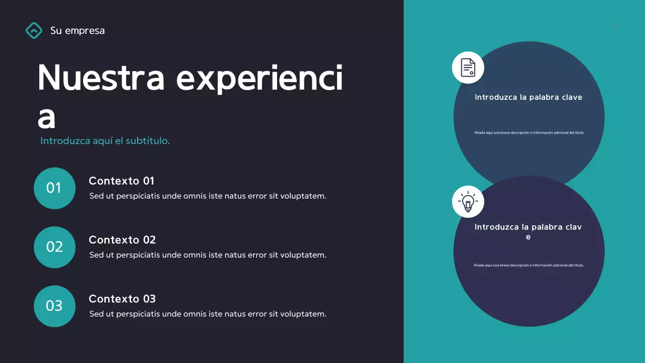 Presentación empresarial geométrica en verde azulado