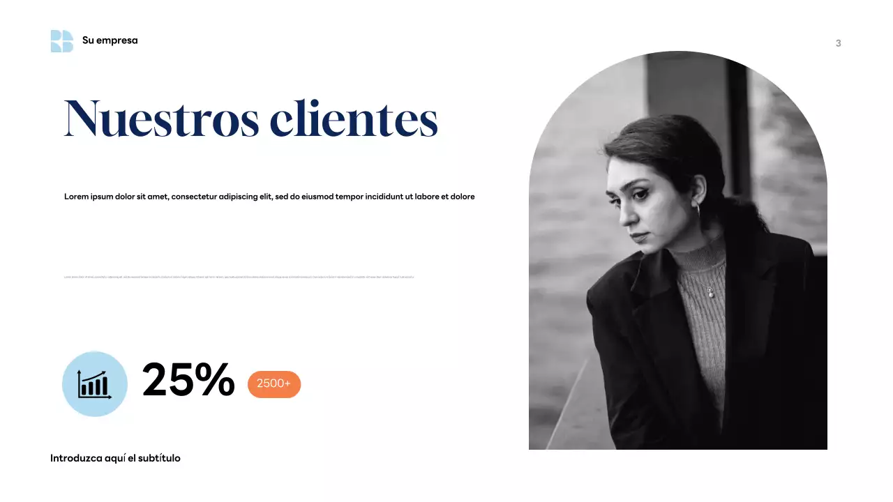 Presentación empresarial moderna en azul