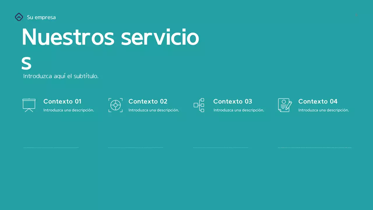 Presentación empresarial geométrica en verde azulado