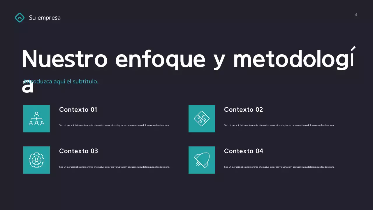 Presentación empresarial geométrica en verde azulado