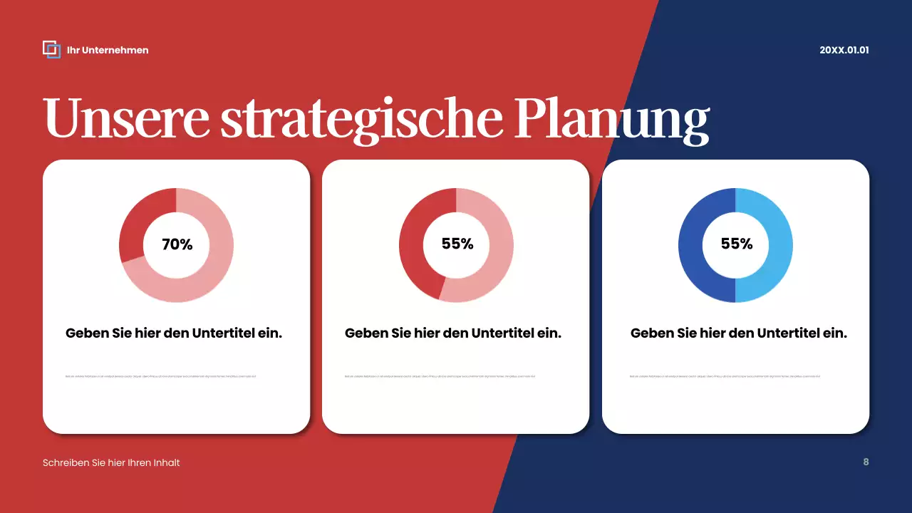 Rote moderne Geschäftspräsentation