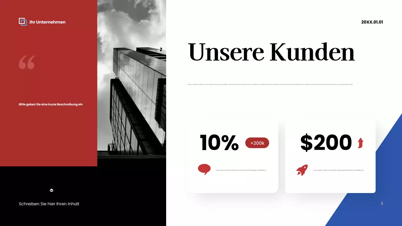 Rote moderne Geschäftspräsentation