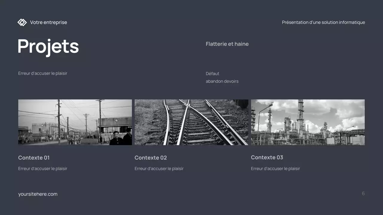 Document de présentation informatique moderne gris