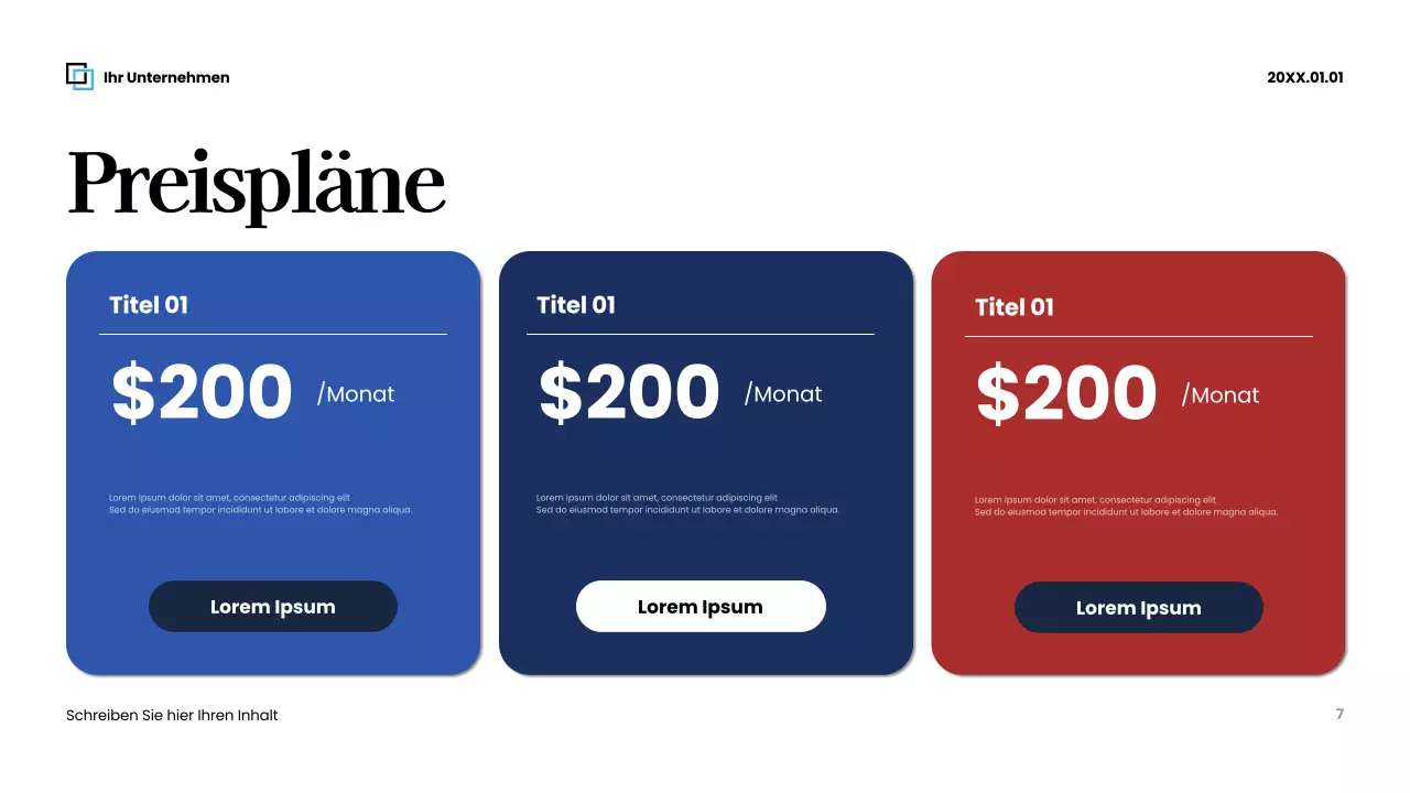 Rote moderne Geschäftspräsentation