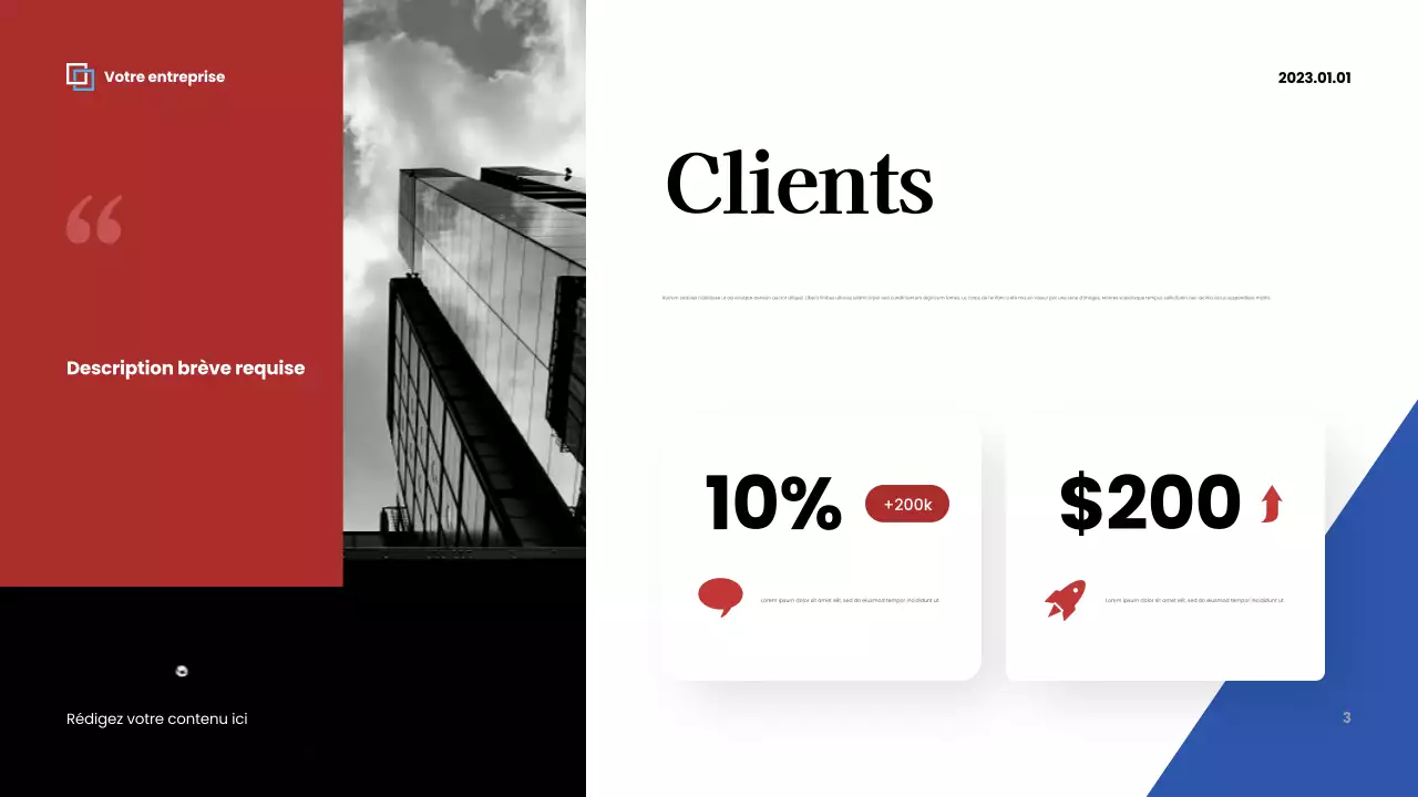 Présentation commerciale moderne rouge