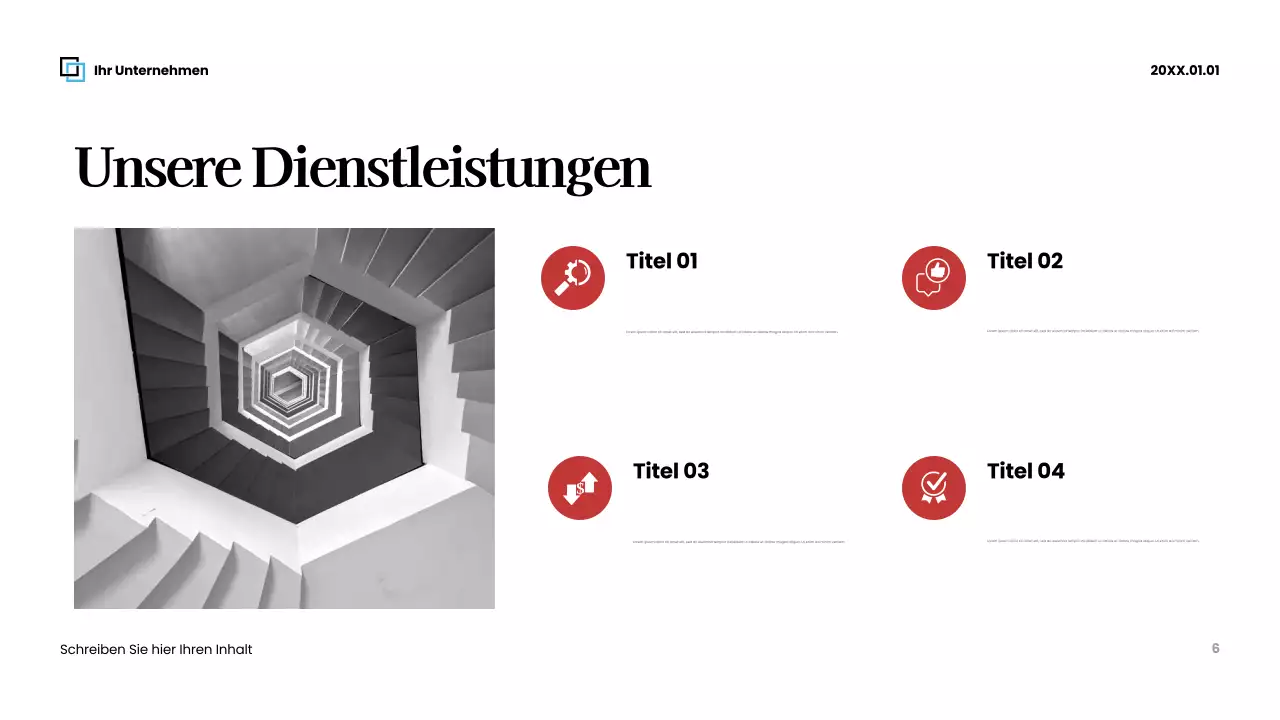 Rote moderne Geschäftspräsentation