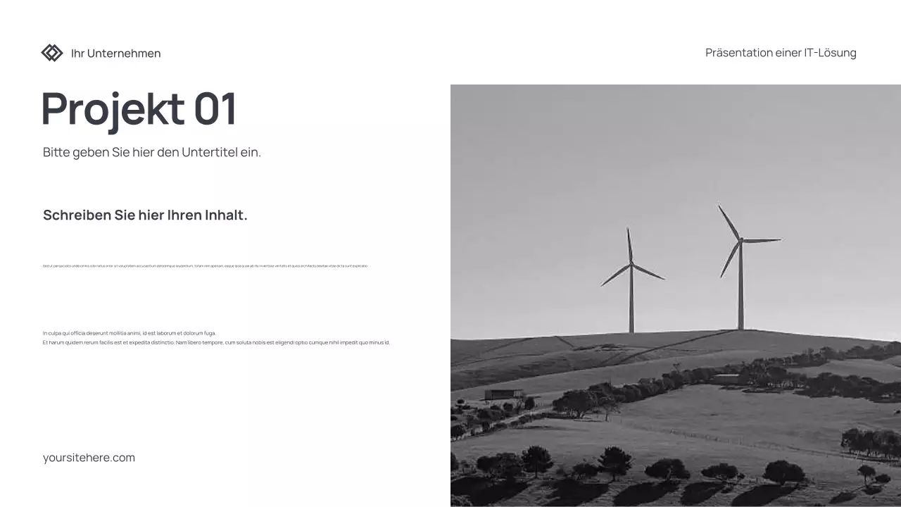 Graues modernes IT-Präsentationsdokument