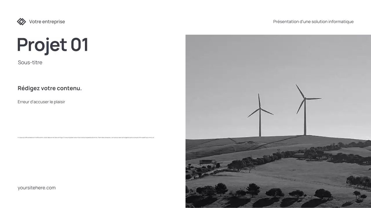 Document de présentation informatique moderne gris