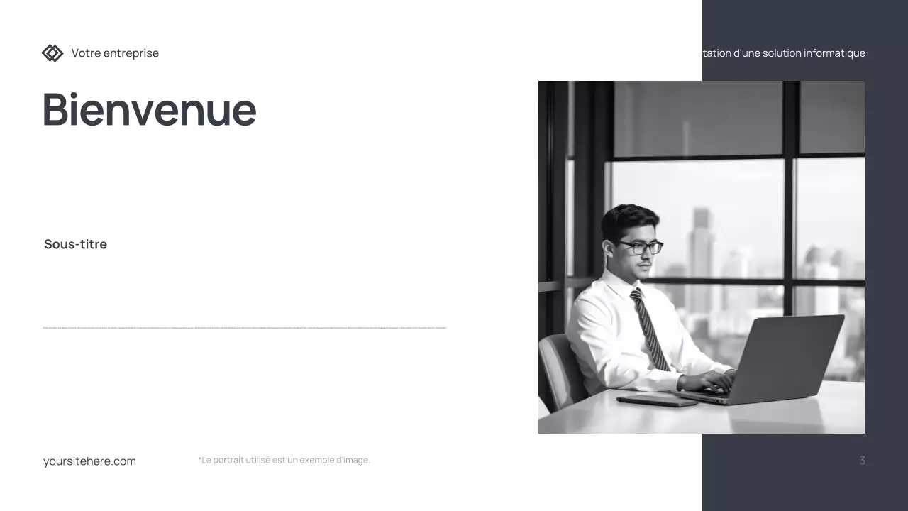 Document de présentation informatique moderne gris