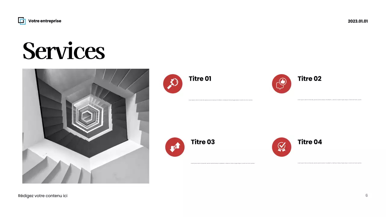 Présentation commerciale moderne rouge