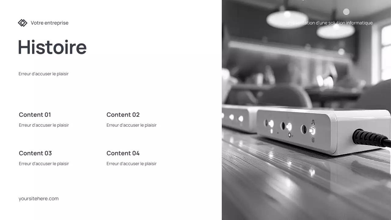Document de présentation informatique moderne gris