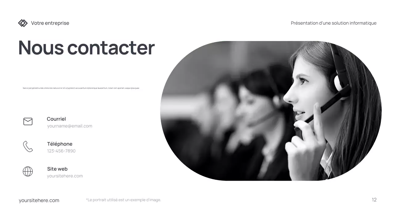 Document de présentation informatique moderne gris