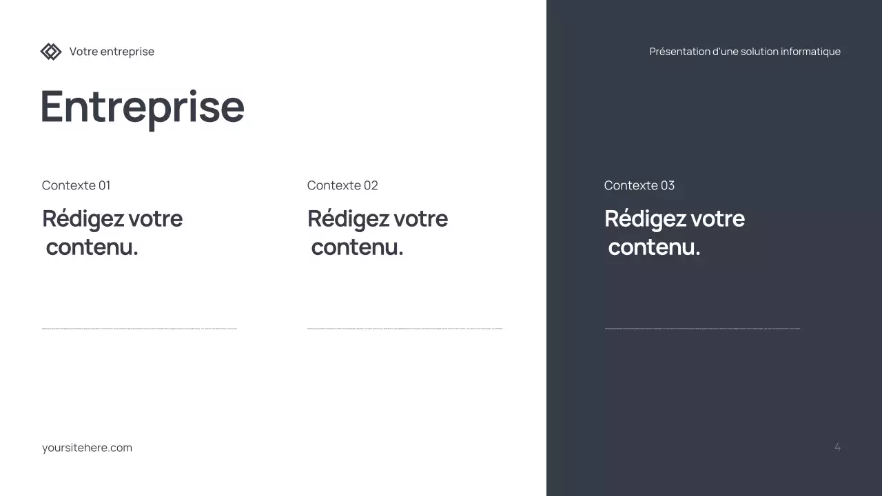 Document de présentation informatique moderne gris