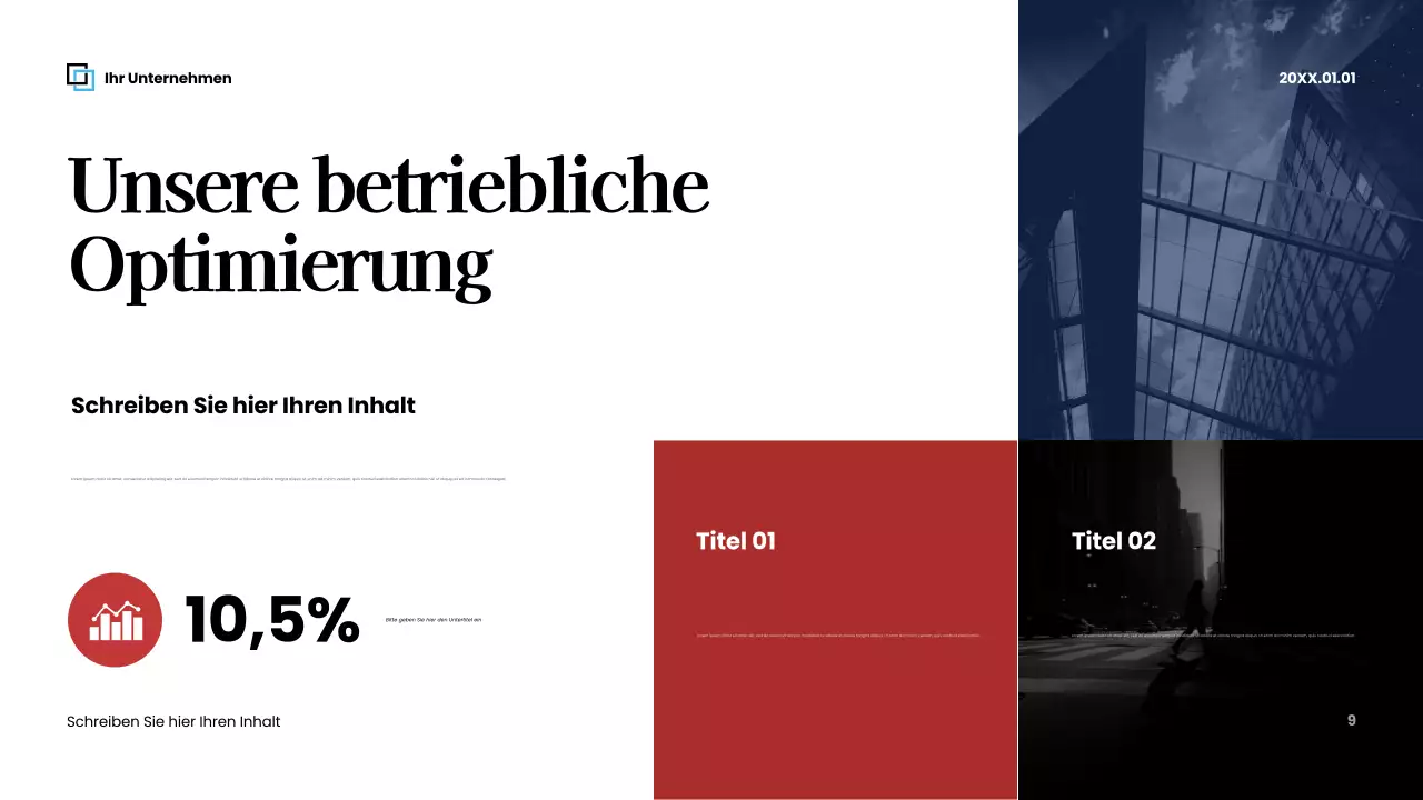 Rote moderne Geschäftspräsentation