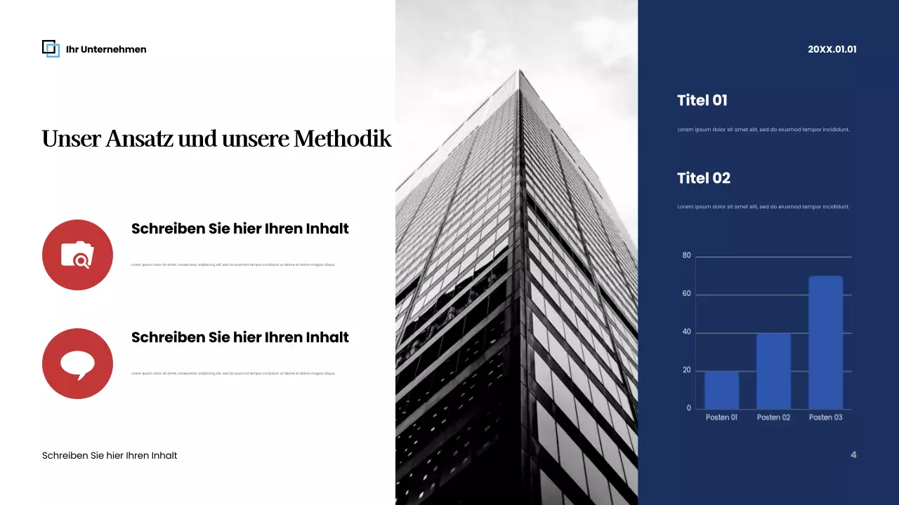 Rote moderne Geschäftspräsentation