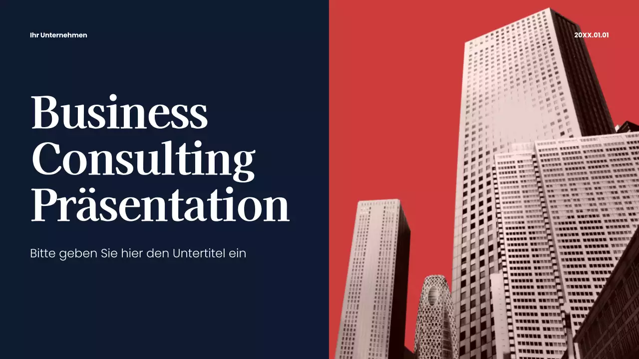 Rote moderne Geschäftspräsentation