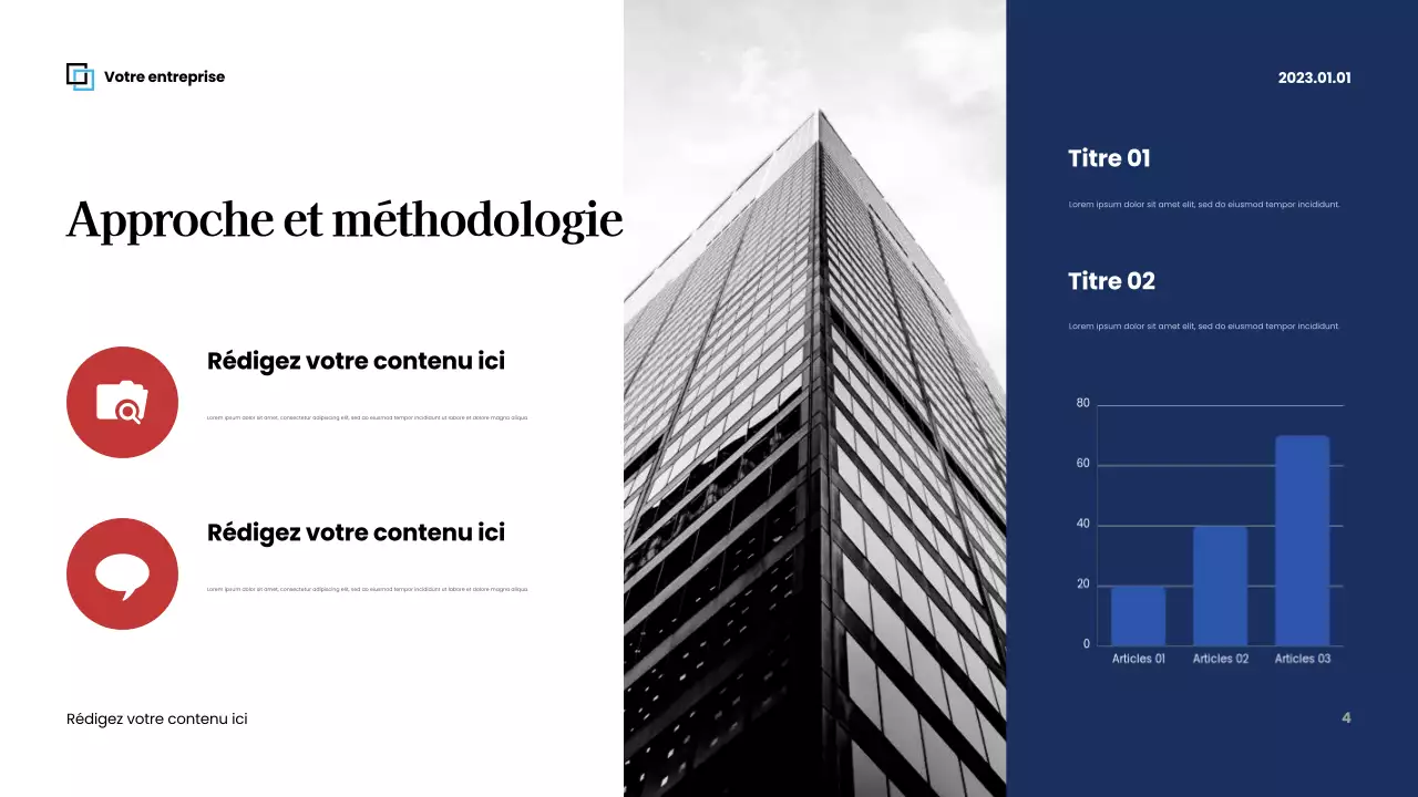 Présentation commerciale moderne rouge