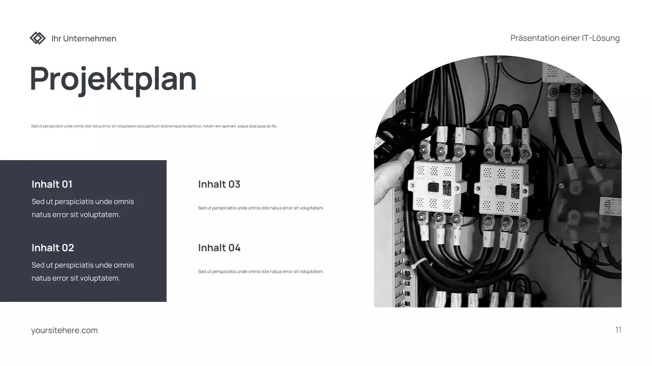 Graues modernes IT-Präsentationsdokument