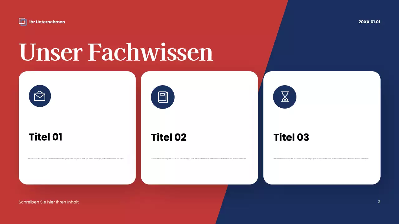 Rote moderne Geschäftspräsentation