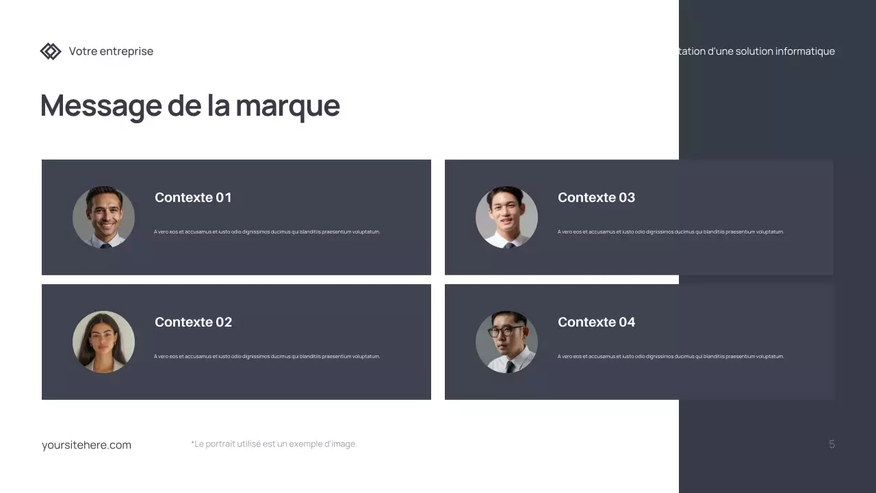 Document de présentation informatique moderne gris