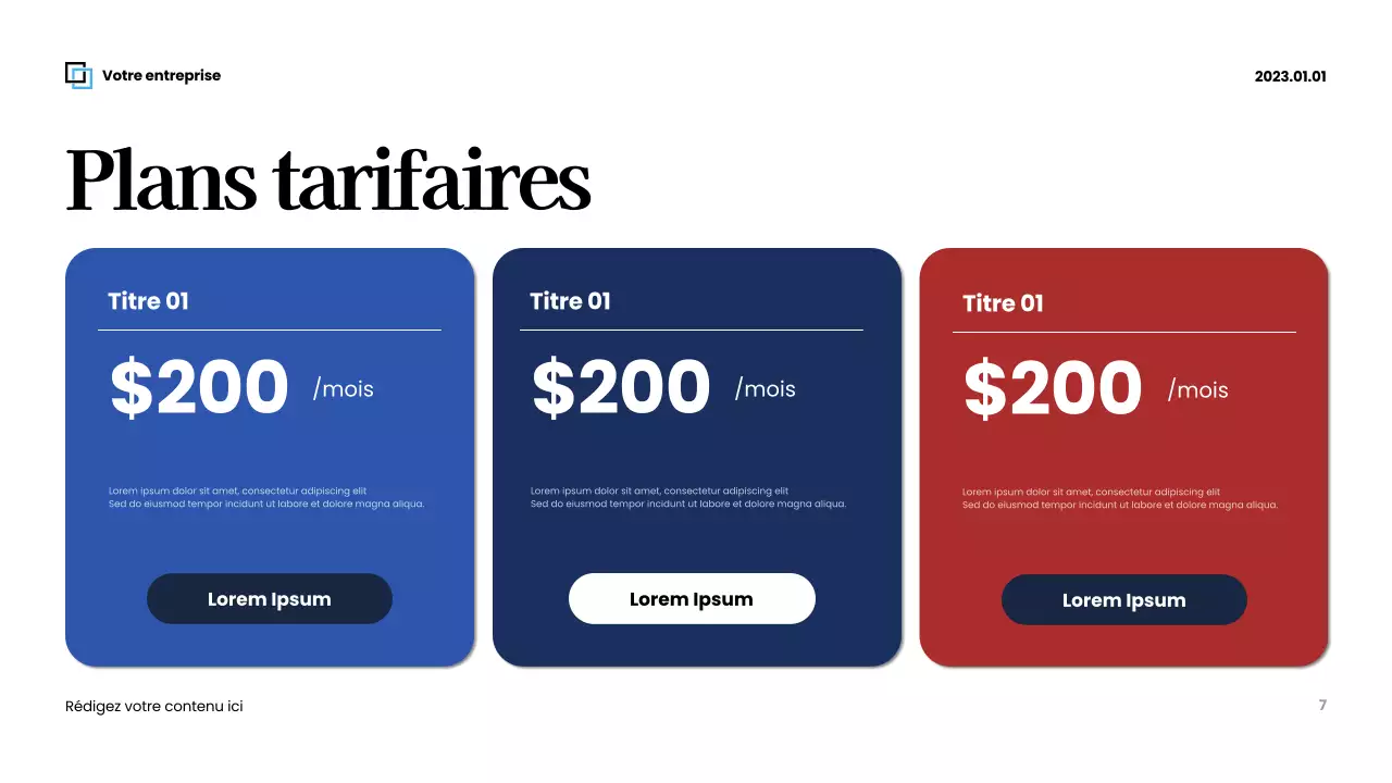 Présentation commerciale moderne rouge