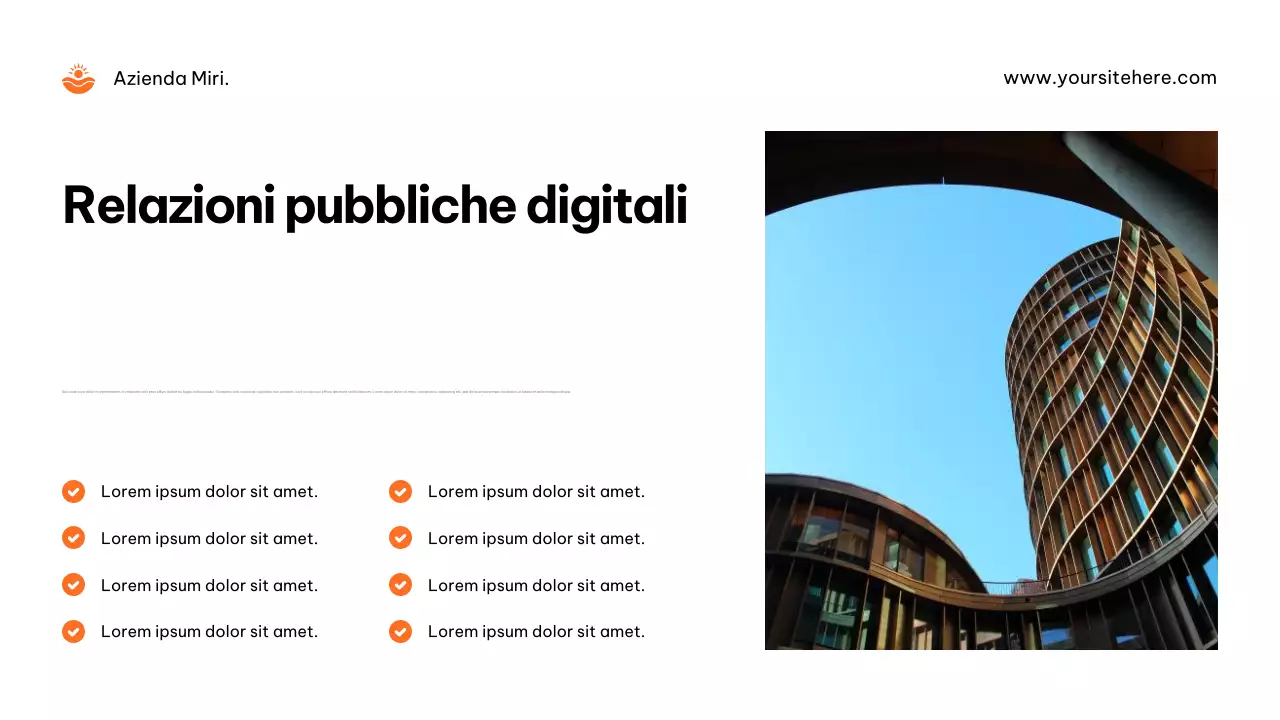Pubblicità dell'agenzia Orange Modern
