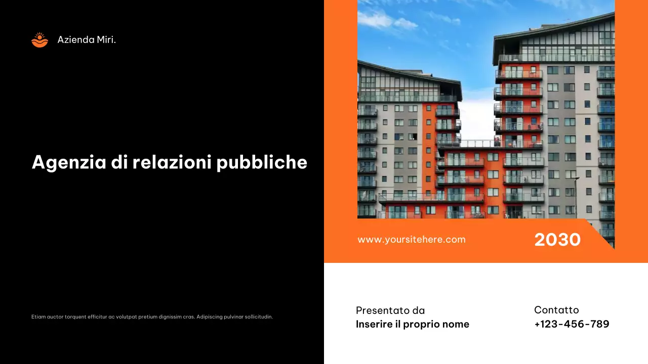 Pubblicità dell'agenzia Orange Modern